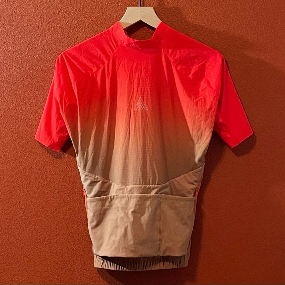 7Mesh Men’s Skyline Jersey Lightweight‎ Red & Brown Ombré Full Zip Cycling Shirt